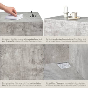 Couchtisch Lasley Beton Optik 90 x 50 x 40 cm