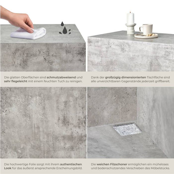 Couchtisch Lasley Beton Optik 90 x 50 x 40 cm