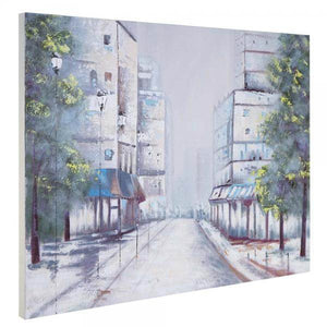 Ölgemälde Ortschaft, 100% handgemaltes Wandbild Gemälde XL, 120x90cm