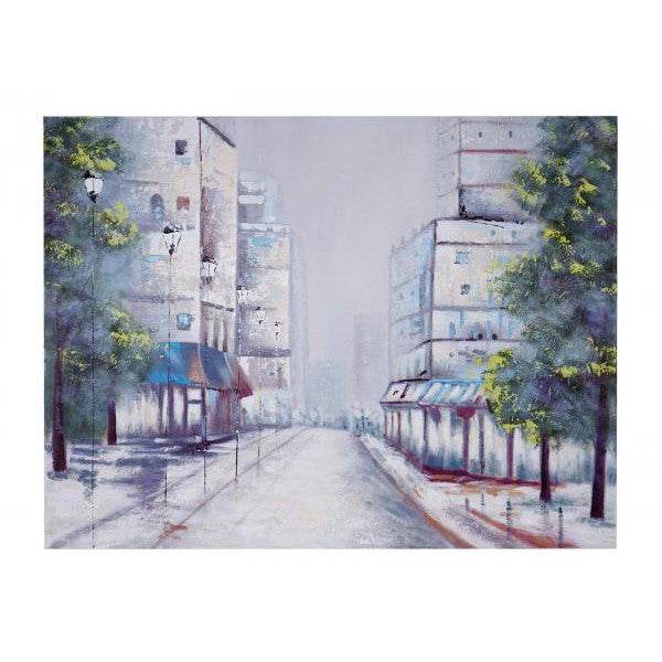 Ölgemälde Ortschaft, 100% handgemaltes Wandbild Gemälde XL, 120x90cm