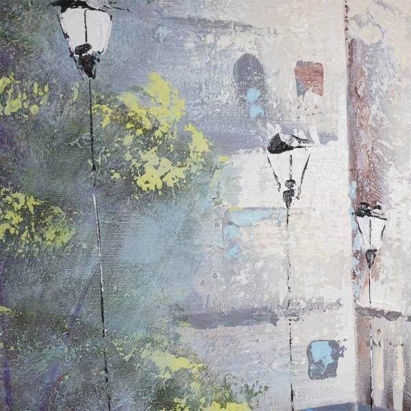 Ölgemälde Ortschaft, 100% handgemaltes Wandbild Gemälde XL, 120x90cm