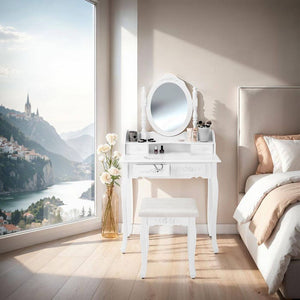 Dressing table and stool in antique look