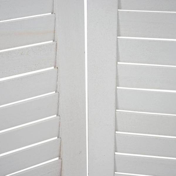 Paravent HWC-A84, Raumteiler Trennwand Sichtschutz, Ornamente 170x161cm ~ weiß