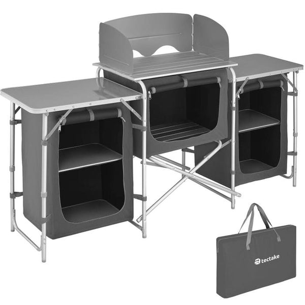 Camping kitchen 172x52x104cm gray