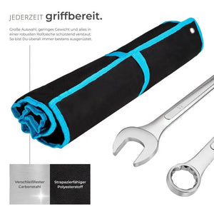 Maul-Ringschlüsselsatz 25-tlg. mit Rolltasche schwarz/blau