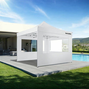 Faltbarer Garten Pavillon 3x3m mit 4 Seitenteilen weiss