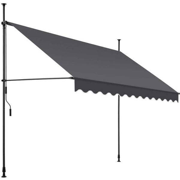 Klemmmarkise schwarz/grau 300 x 180 cm