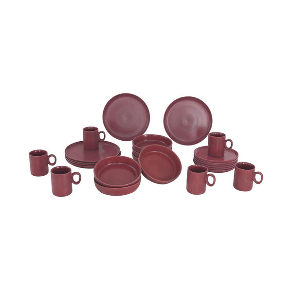 Van Well Porzellanservice Mika 24 teilig bordeaux