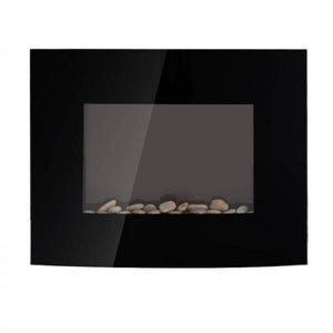 Elektrokamin Wandkamin 1800 Watt LED Fernbedienung Schwarz