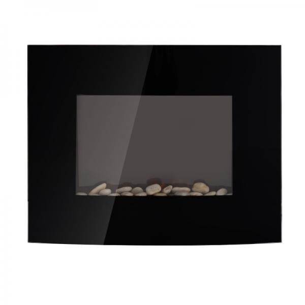 Elektrokamin Wandkamin 1800 Watt LED Fernbedienung Schwarz