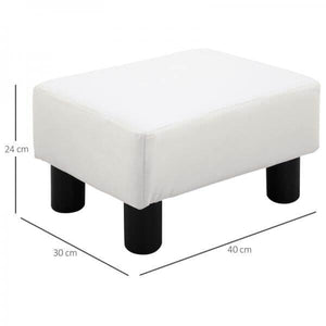 Fusshocker Sitzhocker Eingangbank Rückenfreier Sitzbank Chesterfield Weiss