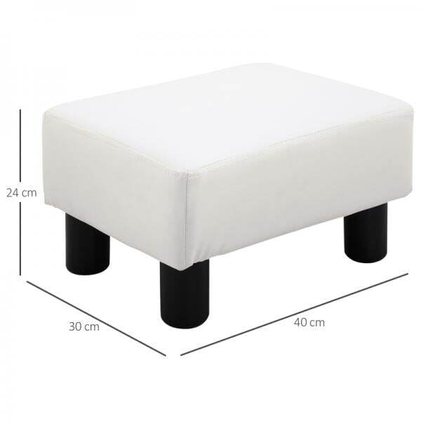 Fusshocker Sitzhocker Eingangbank Rückenfreier Sitzbank Chesterfield Weiss
