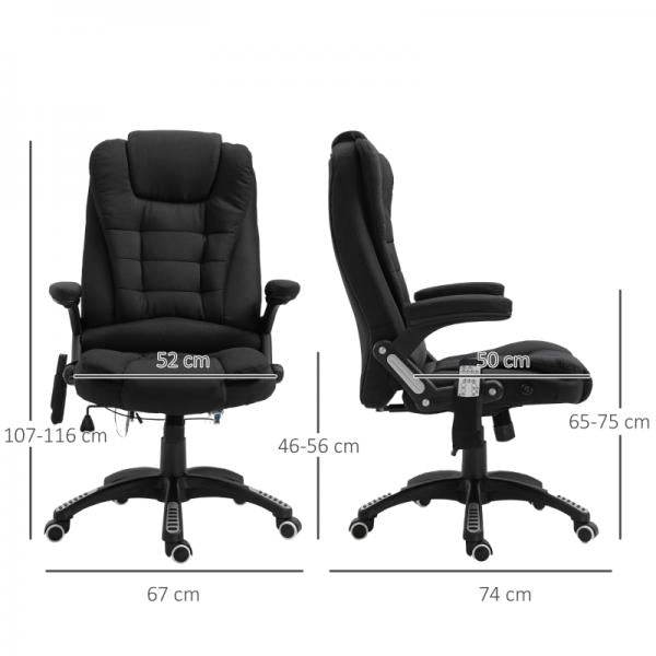 Massagesessel Chefsessel mit Massagefunktion Bürostuhl schwarz