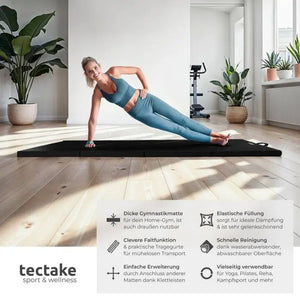 Gymnastikmatte klappbar und erweiterbar schwarz 240 x 120 x 5 cm