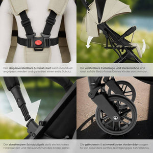 Buggy-Kinderwagen Finn grau/beige