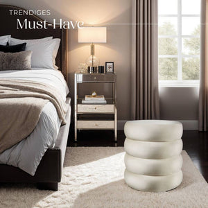 Sitzhocker Altu Samtoptik creme-weiss