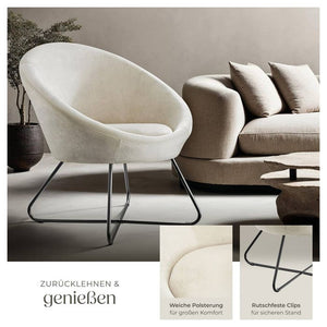 Cocktailsessel Centera Samtoptik beige