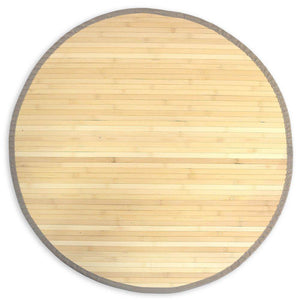Bambusmatte Bambusteppich 150 cm rund natur Bambus Teppich