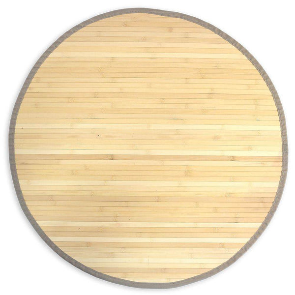 Bambusmatte Bambusteppich 150 cm rund natur Bambus Teppich