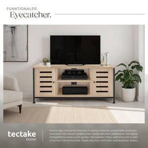 TV-Board Carlow Industrial Holz hell, Eiche Sonoma