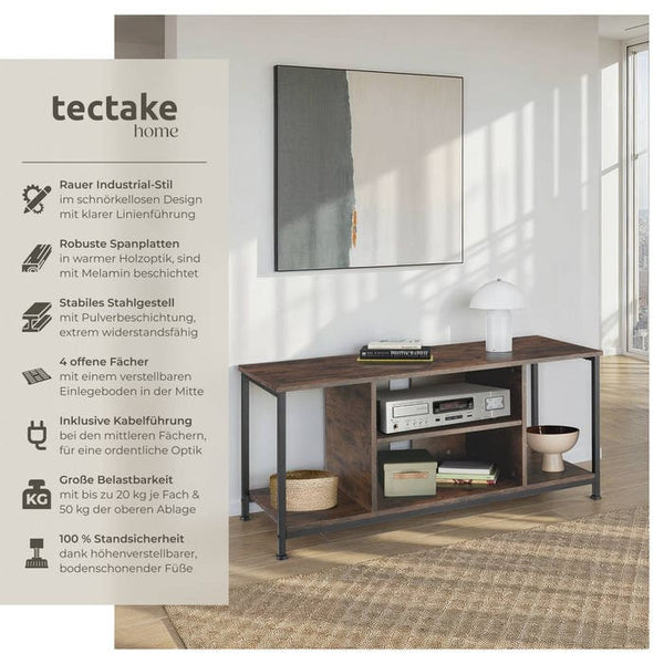 TV-Regal Austin Industrial Holz dunkel, rustikal 110 cm