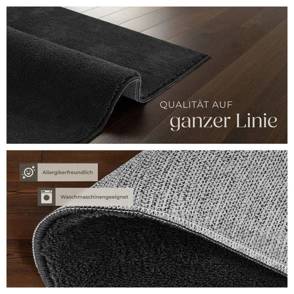 Tapis à poils courts Soft Zone noir 160 x 230 cm 