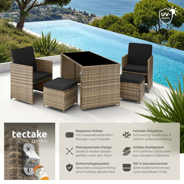 Rattan-Sitzgruppe Palermo natur