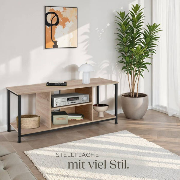 TV-Regal Denver Industrial Holz hell, Eiche Sonoma 120 cm