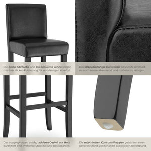 Barhocker schwarz 4er Set
