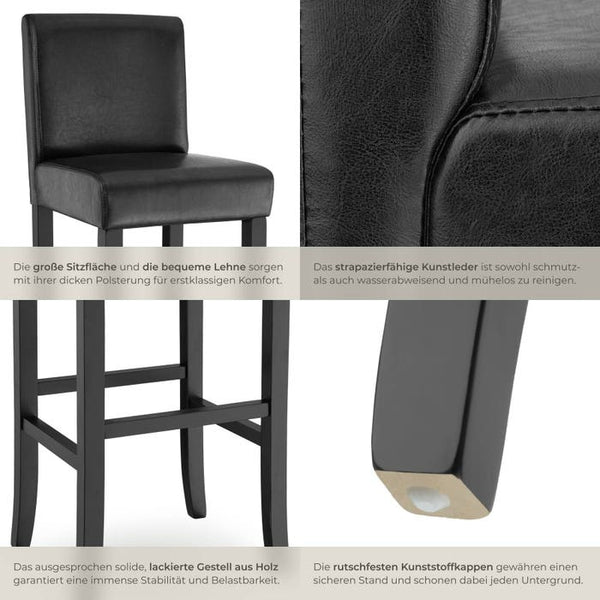 Barhocker schwarz 4er Set