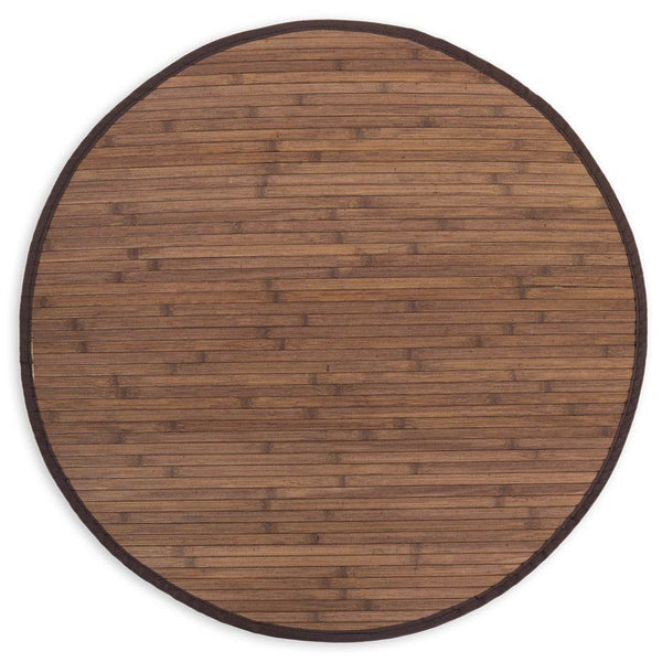 Bambusmatte 200 cm rund dunkelbraun Bambusteppich Teppich