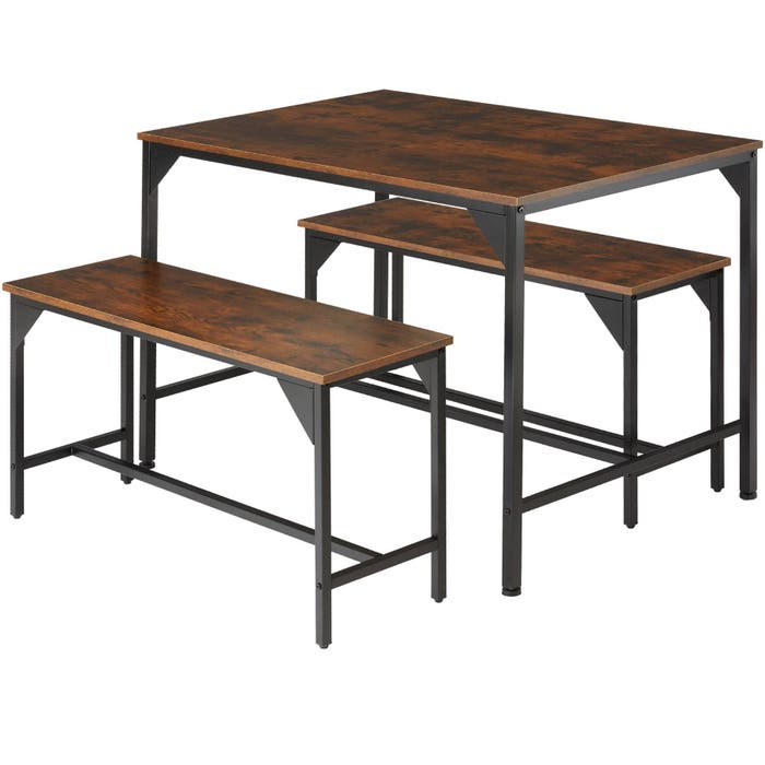 Sitzgruppe Bolton Industrial Holz dunkel, rustikal