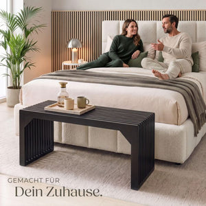 Sitzbank Ribb Lamellenoptik schwarz 104 x 35 x 43 cm