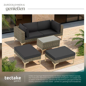 Rattan Lounge mit Aluminiumgestell Bellaria natur