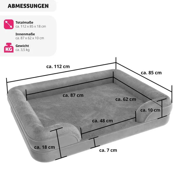 Orthopädisches Hundebett Kimba XL (112 x 85 x 18 cm)