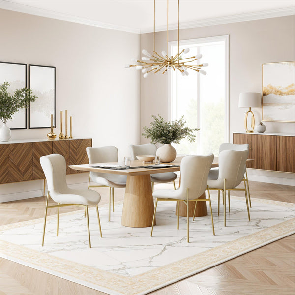 Polsterstuhl Tessa Samt beige/gold 6er Set