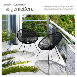 2 chaises de jardin Santana - noires 