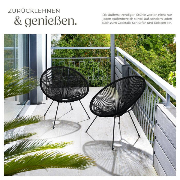 2 chaises de jardin Santana - noires 