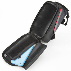 Fahrradtasche mit Rahmen-Befestigung für Smartphones schwarz/grau/rot 20,5 x 10 x 10,5 cm