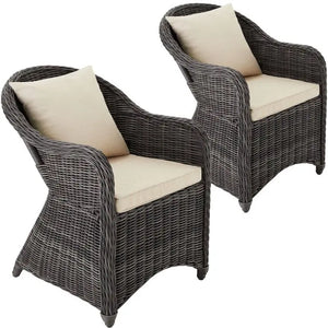 2er Set Aluminium Rattansessel