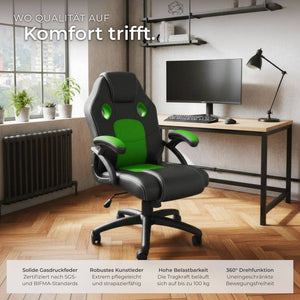 Mike office chair, black/green