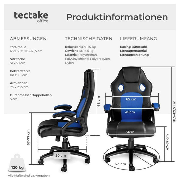 Tyson office chair, black/blue