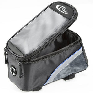 Fahrradtasche mit Rahmen-Befestigung für Smartphones schwarz/grau/blau 20,5 x 10 x 10,5 cm