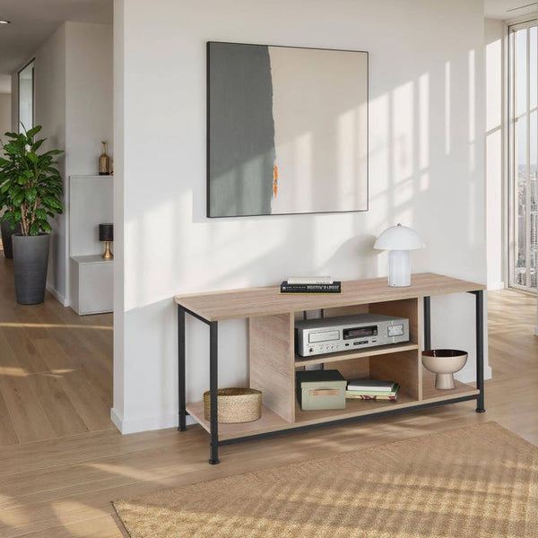 TV-Regal Austin Industrial Holz hell, Eiche Sonoma 110 cm