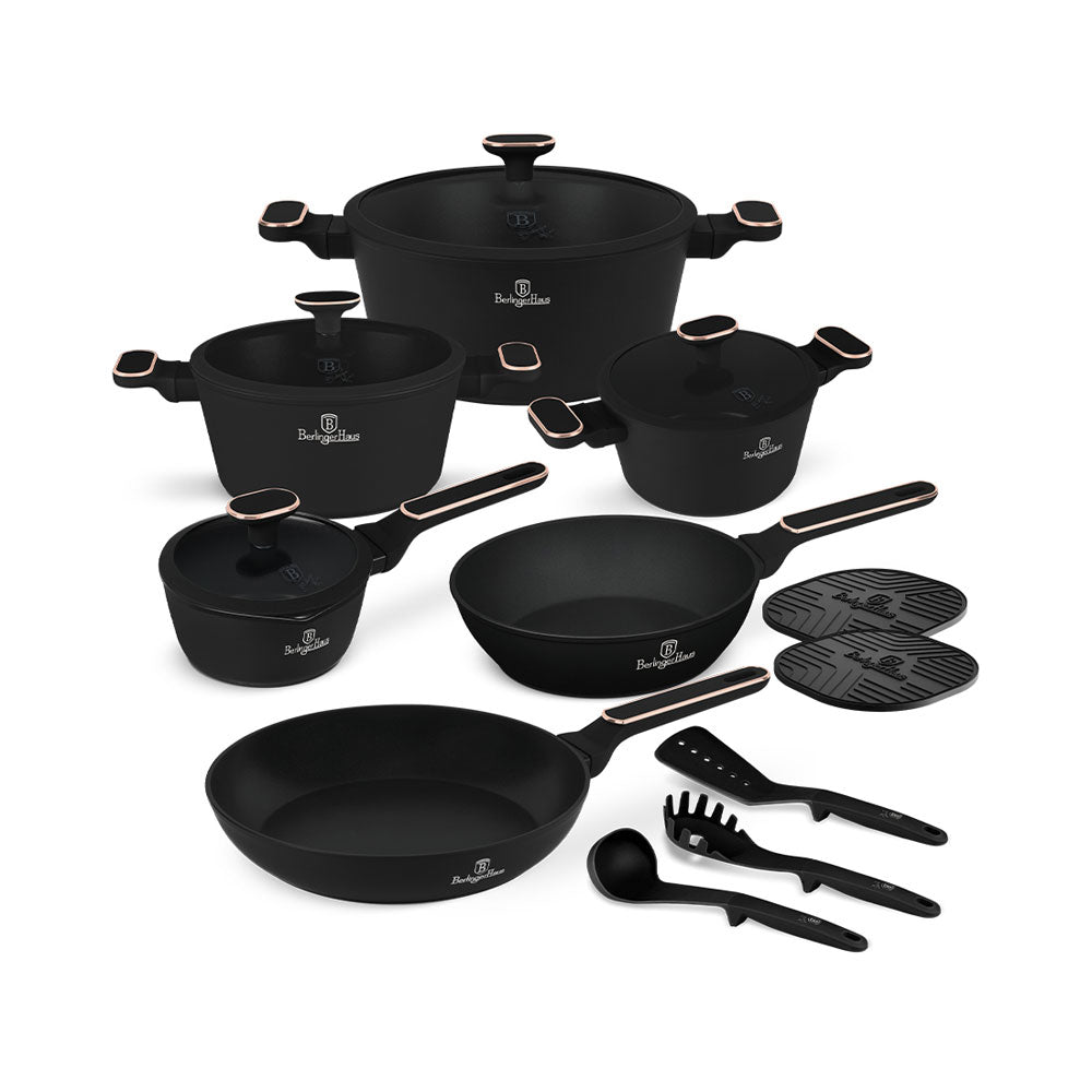 Berlinger Haus 15-teiliges Kochgeschirr-Set PRO Black Rose Collection
