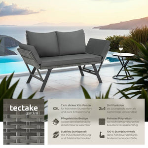 Rattan-Loungesofa Sintra grau