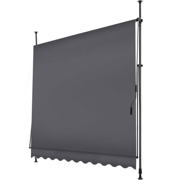 Klemmmarkise schwarz/grau 250 x 180 cm