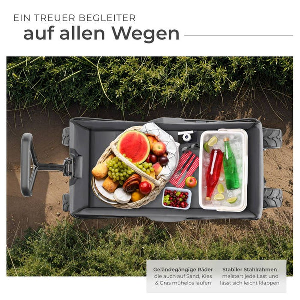 Faltbarer Bollerwagen max. 80kg, grau
