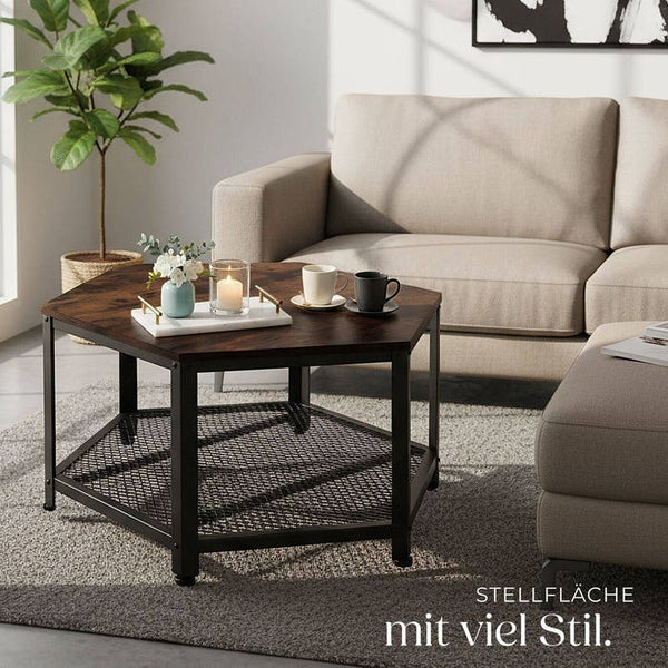 Couchtisch Norwich Industrial Holz dunkel, rustikal
