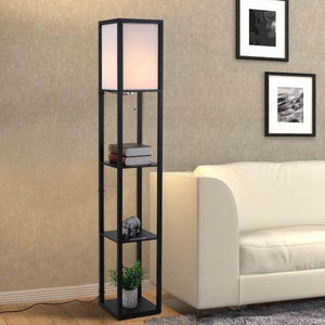 Stehleuchte Stehlampe E27 bis 40W Holz Schwarz